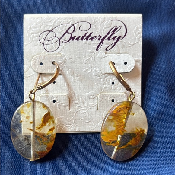 Butterfly Boutique Jewelry - Butter Gold and Silver Oval Earrings